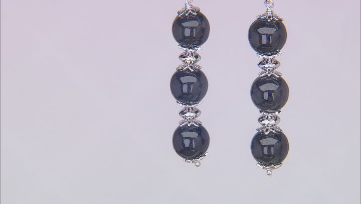 Charcoal Jadeite Rhodium Over Sterling Silver Earring 10mm Video Thumbnail