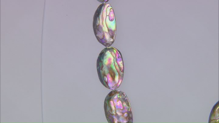 Abalone Shell Doublet Rhodium Over Sterling Silver Necklace 20x13mm Video Thumbnail