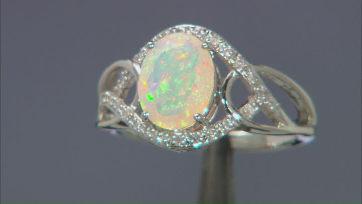 White Ethiopian Opal Platinum Ring 1.32ctw Video Thumbnail