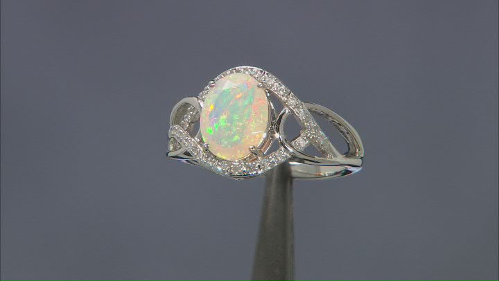 White Ethiopian Opal Platinum Ring 1.32ctw Video Thumbnail