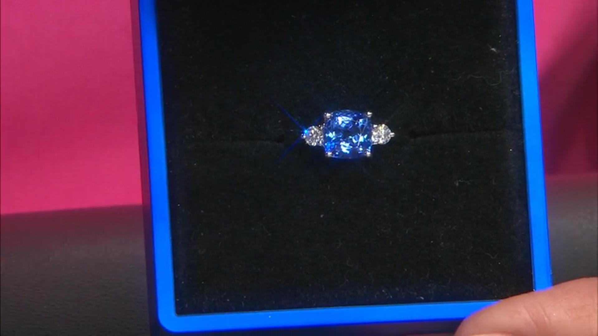 Blue Tanzanite With White Diamond Platinum Ring 2.20ctw Video Thumbnail