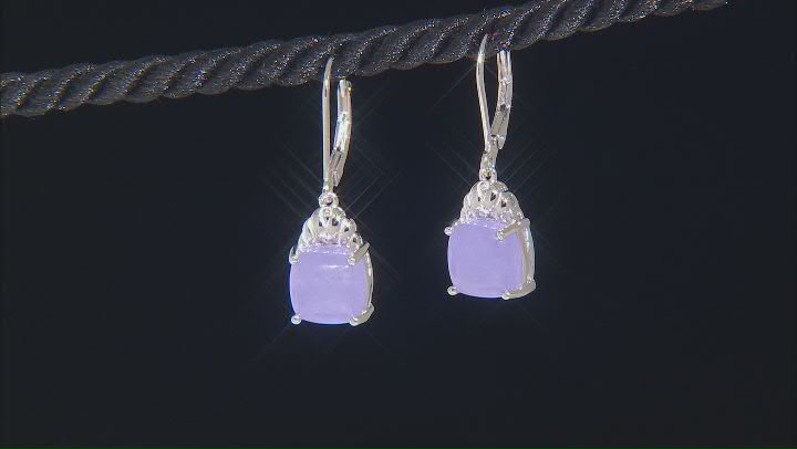 Purple Jadeite Rhodium Over Sterling Silver Dangle Earrings Video Thumbnail
