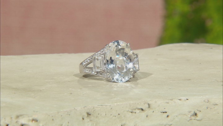 White Topaz Rhodium Over Sterling Silver Ring 9.79ctw Video Thumbnail