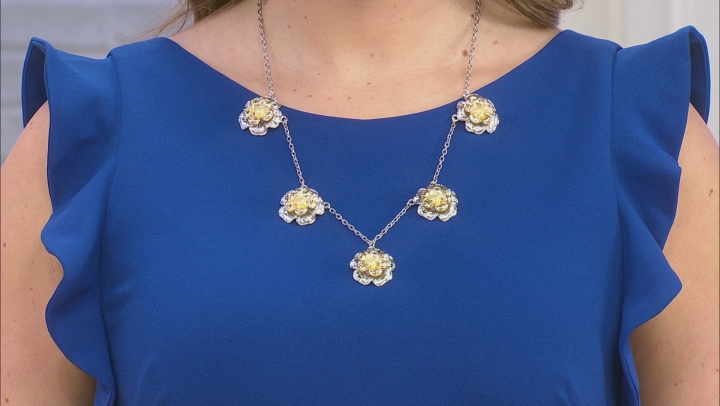 Two-Tone Floral Charm Necklace Video Thumbnail