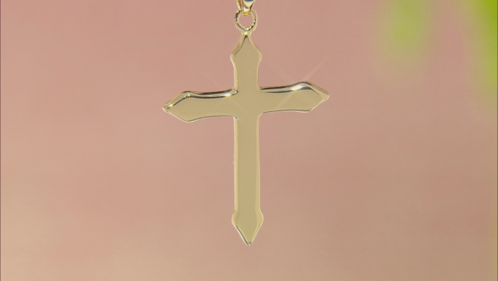 FB Jewels Solid 10K White and Yellow Two Tone Gold and Rhodium Passion Crucifix Pendant