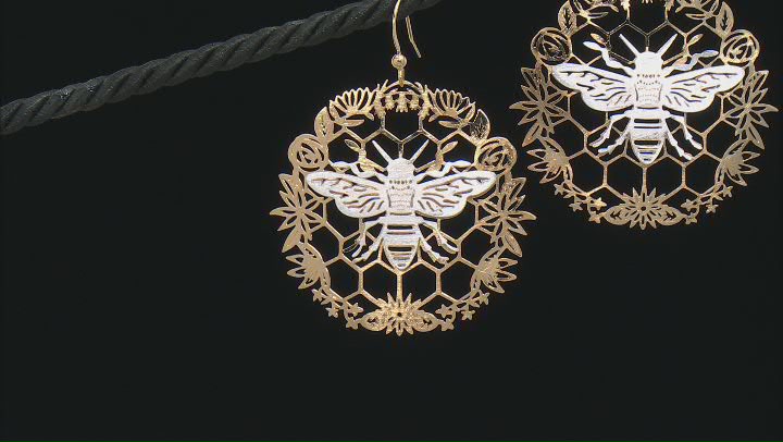 Two Tone Bee And Honeycomb Earrings Video Thumbnail