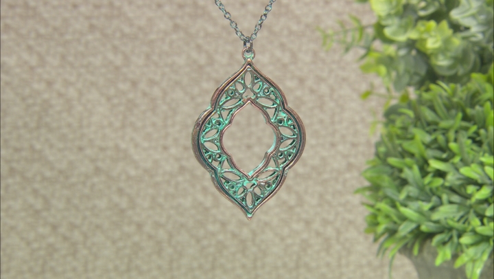 Patina Cut Out Quatrefoil Design Necklace Video Thumbnail