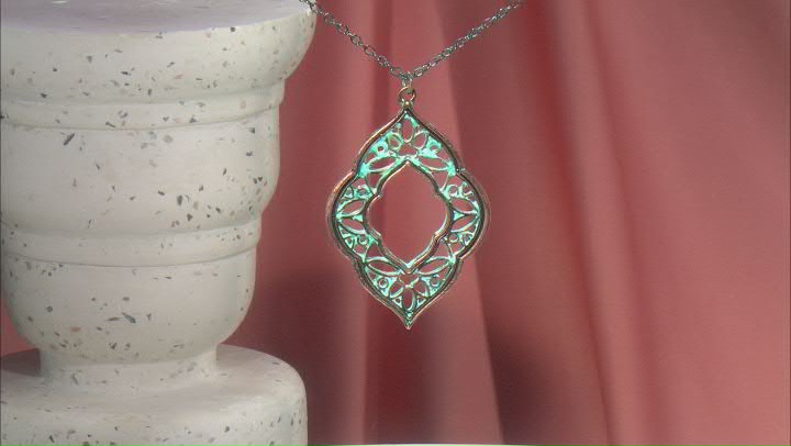 Patina Cut Out Quatrefoil Design Necklace Video Thumbnail