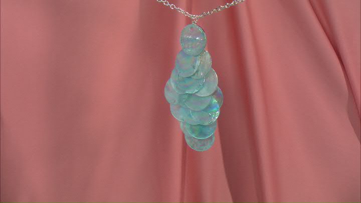 Blue Disc Bead Silver Tone Necklace Video Thumbnail