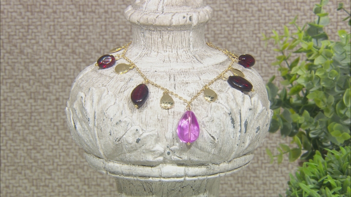 Purple And Burgundy Bead Gold Tone Bracelet Video Thumbnail