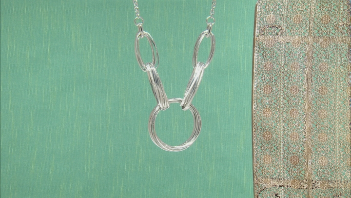Silver Tone Textured Link Necklace Video Thumbnail