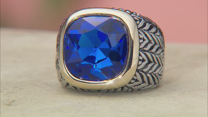 Sapphire Color Crystal Two-Tone Ring Video Thumbnail