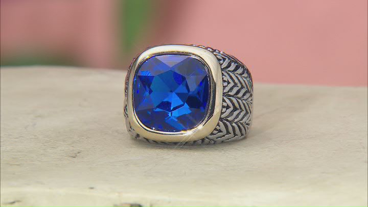 Sapphire Color Crystal Two-Tone Ring Video Thumbnail