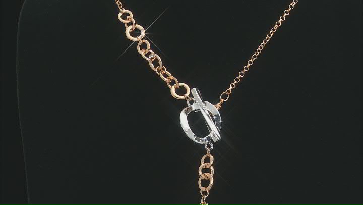 Champagne Color Crystal Gold Tone Toggle Necklace Video Thumbnail