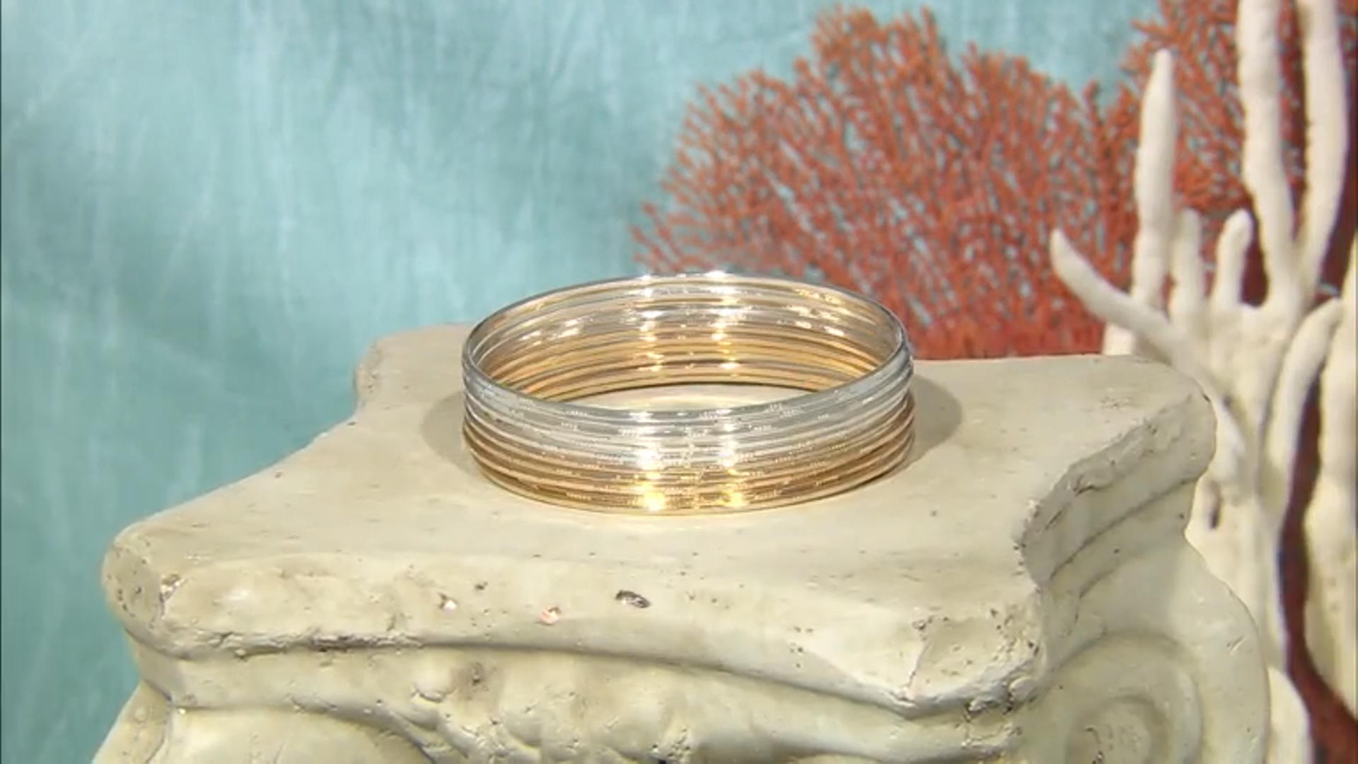 Silver & Gold Tone Set of 12 Bangle Bracelets Video Thumbnail