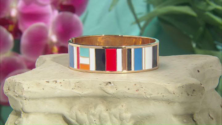 Gold Tone Enamel Bracelet Video Thumbnail