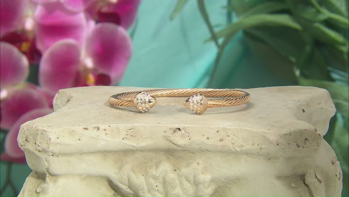 Gold Tone Crystal Cuff Bracelet Video Thumbnail