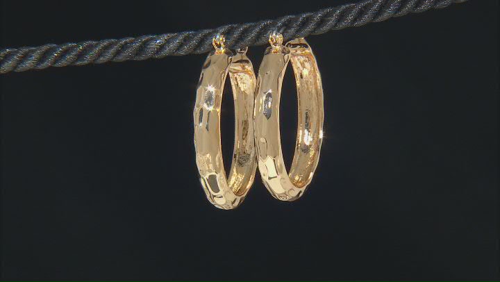 Gold and Silver Tone Textured Set of Two Hoop Earrings Video Thumbnail