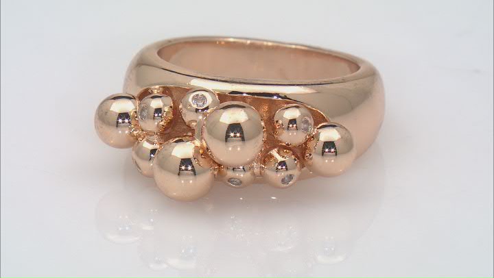 White Crystal Accent Gold Tone Ring Video Thumbnail