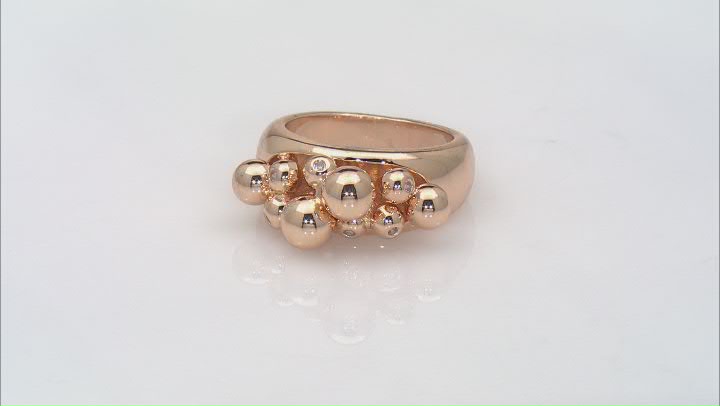 White Crystal Accent Gold Tone Ring Video Thumbnail
