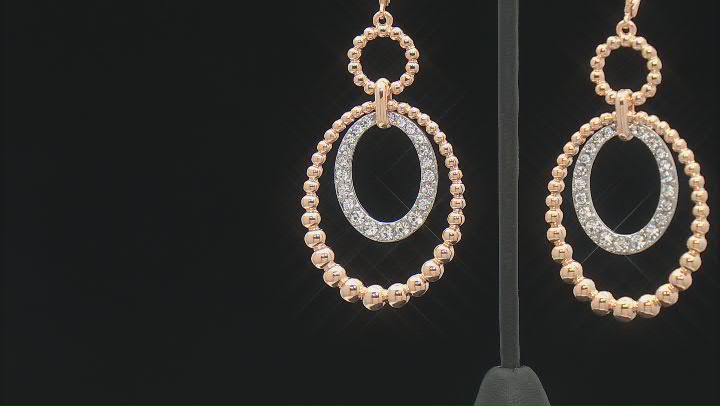 White Crystal Two-Tone Textured Necklace & Earring Set Video Thumbnail
