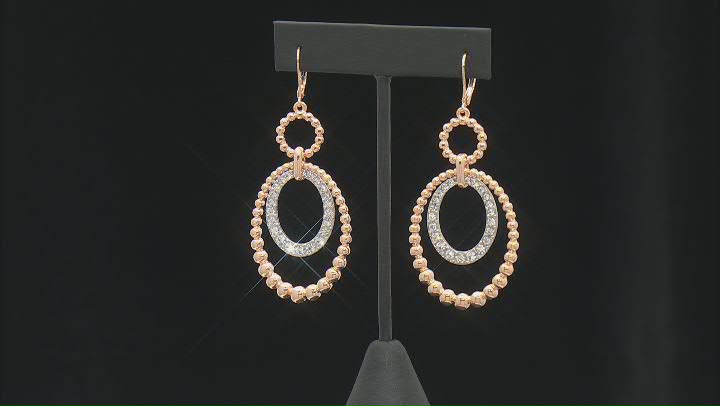 White Crystal Two-Tone Textured Necklace & Earring Set Video Thumbnail