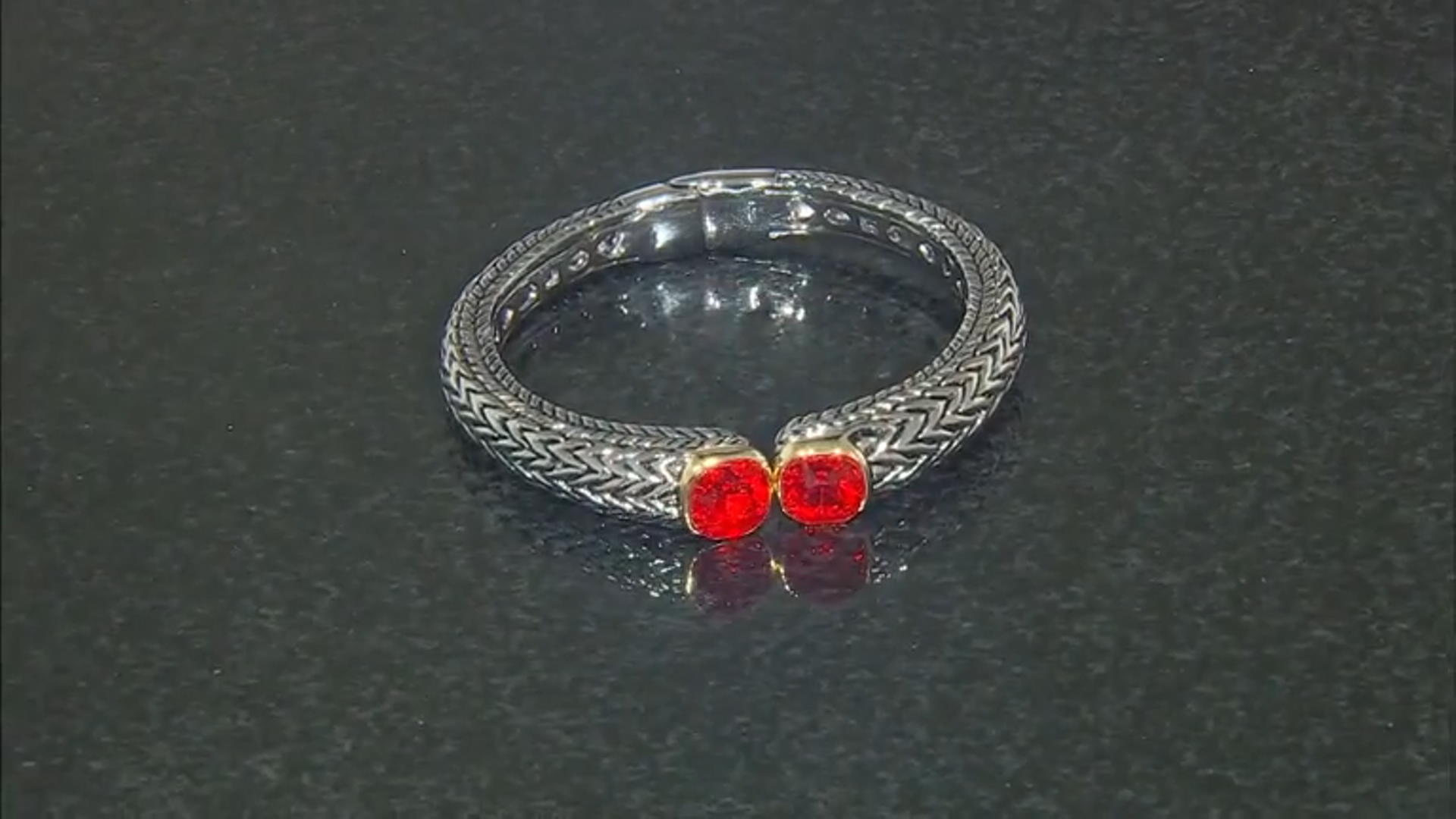 Ruby Color Crystal Two-Tone Bracelet Video Thumbnail