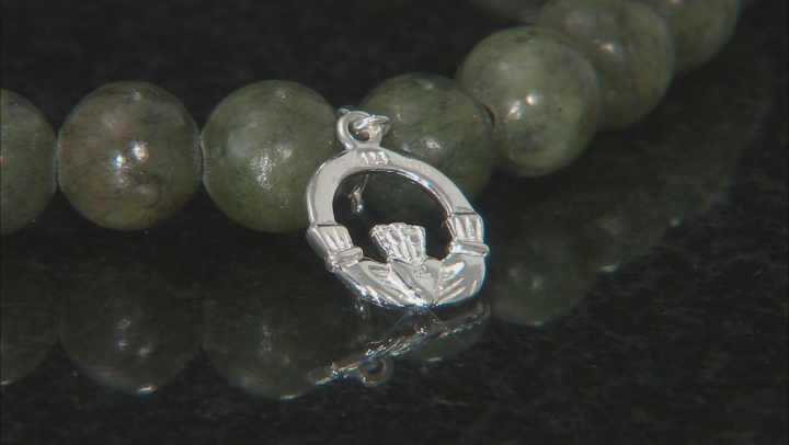 Connemara Marble Bead Rhodium Over Silver Stretch Bracelet Video Thumbnail
