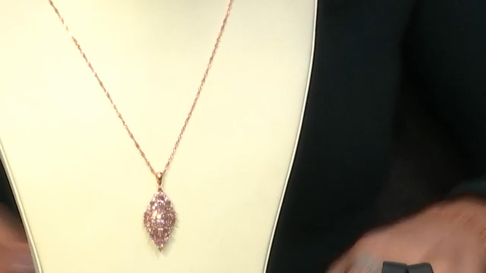 Pink color shift garnet 18k rose gold over silver pendant with chain 5.05ctw Video Thumbnail