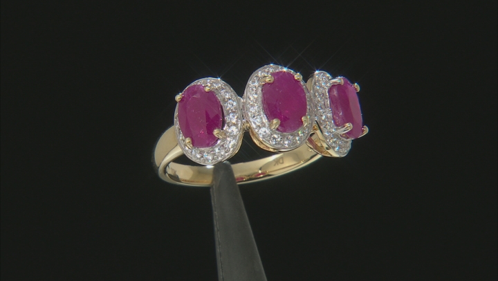 Red Ruby 10k Yellow Gold Ring 2.64ctw Video Thumbnail