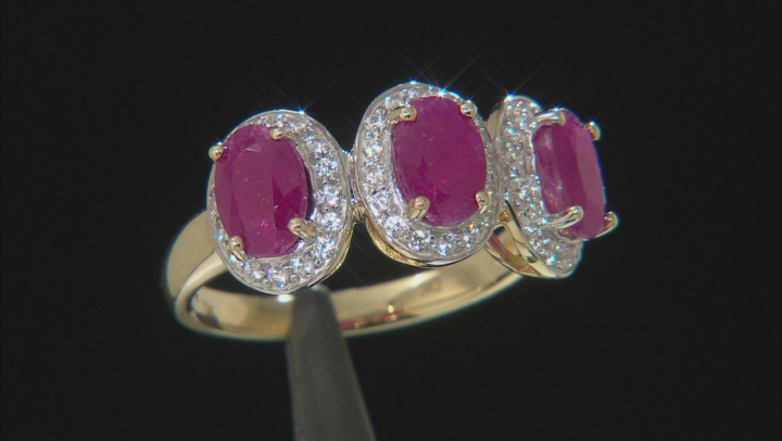 Red Ruby 10k Yellow Gold Ring 2.64ctw Video Thumbnail