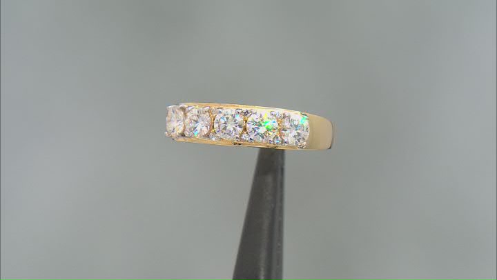 White Strontium Titanate 18k Yellow Gold Over Sterling Silver 5-Stone Ring 1.75ctw Video Thumbnail
