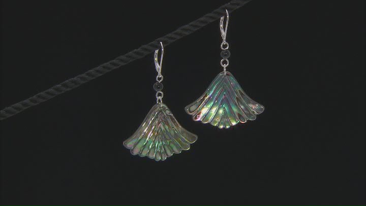Multicolor Abalone Shell Rhodium Over Sterling Silver Dangle Earrings Video Thumbnail