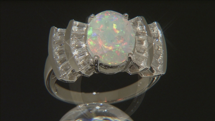 Multi Color Ethiopian Opal Sterling Silver Ring 3.52ctw Video Thumbnail