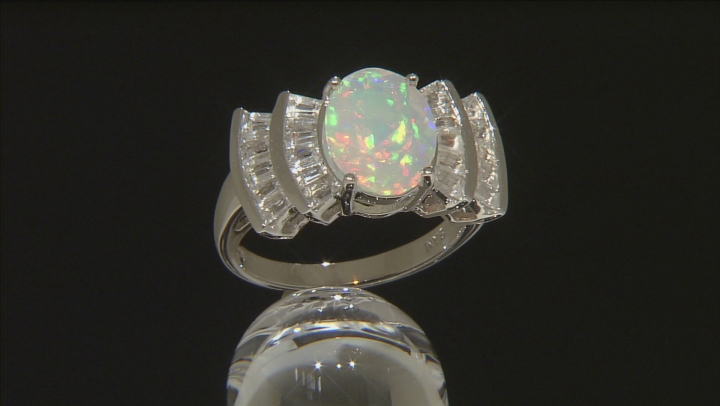 Multi Color Ethiopian Opal Sterling Silver Ring 3.52ctw Video Thumbnail