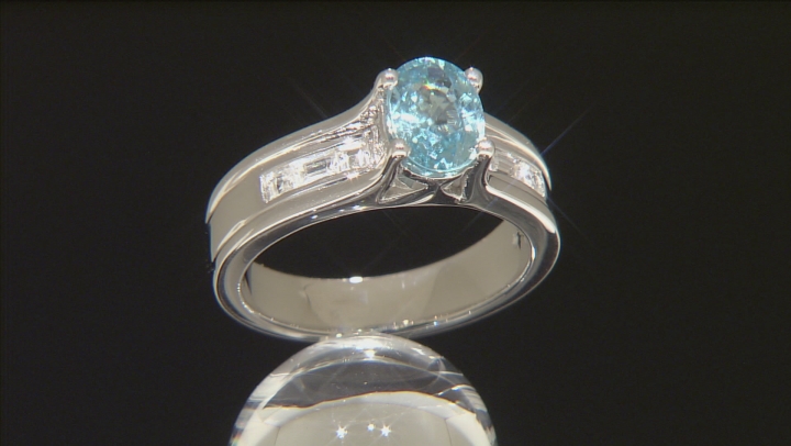 Blue Zircon Sterling Silver Ring 2.20ctw Video Thumbnail