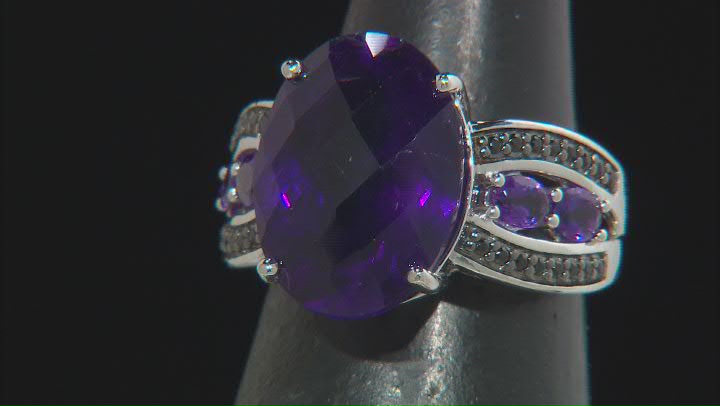 Purple Amethyst Sterling Silver Ring 7.76ctw Video Thumbnail