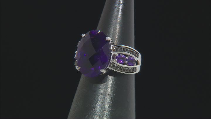 Purple Amethyst Sterling Silver Ring 7.76ctw Video Thumbnail