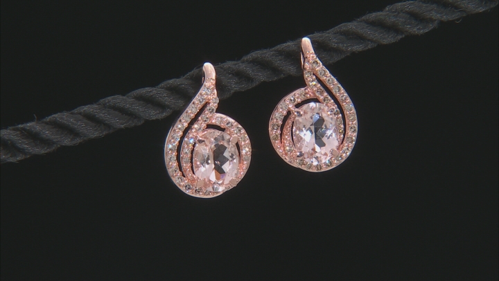 Peach Morganite 10k Rose Gold Earrings 2.14ctw Video Thumbnail