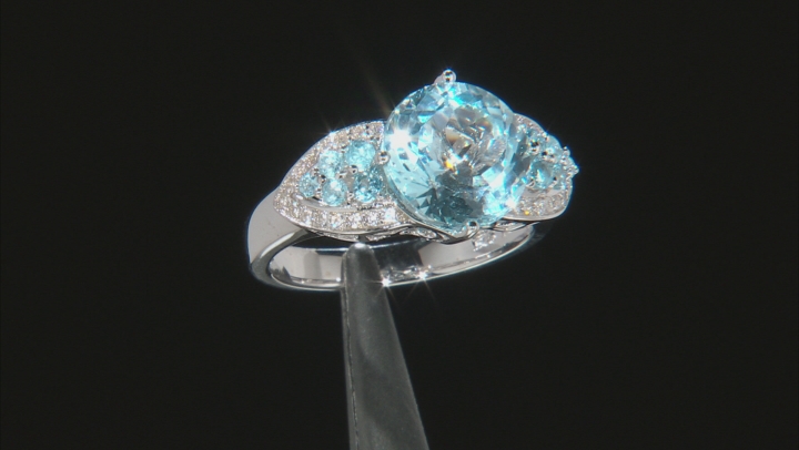 Sky Blue Topaz Sterling Silver Ring 4.30ctw Video Thumbnail