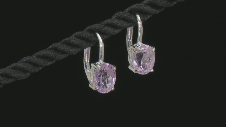 Pink Kunzite Rhodium Over Sterling Silver Earrings 2.95ctw Video Thumbnail