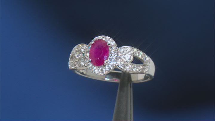 Mahaleo Ruby Sterling Silver Ring .96ctw Video Thumbnail