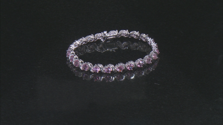 Pink Garnet Rhodium Over Sterling Silver Bracelet 10.71ctw Video Thumbnail