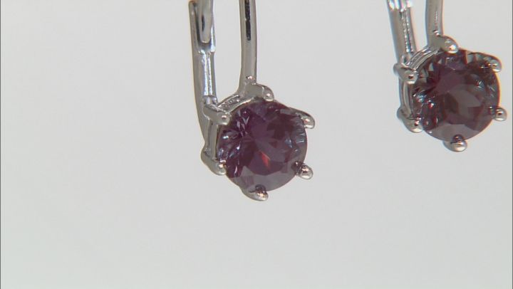 Blue Lab Created Alexandrite Sterling Silver Drop Earrings 1.68ctw Video Thumbnail