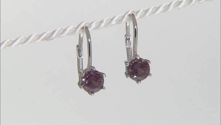 Blue Lab Created Alexandrite Sterling Silver Drop Earrings 1.68ctw Video Thumbnail