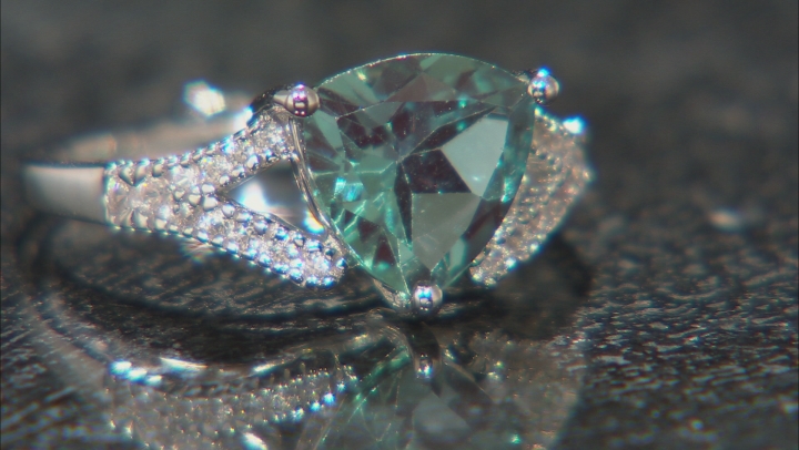 Color Change Lab Created Alexandrite Rhodium Over Sterling Silver Ring 2.99ctw Video Thumbnail