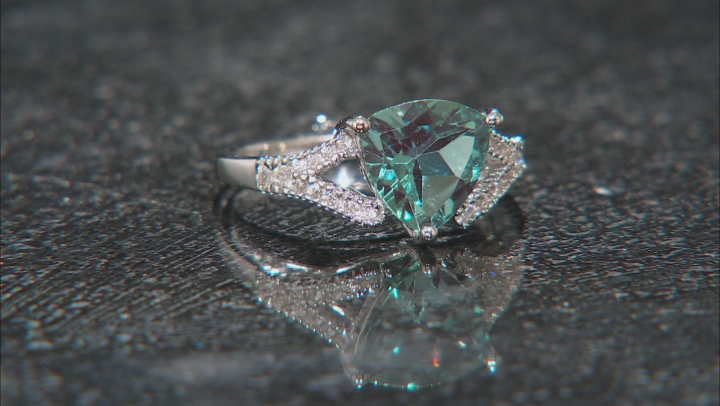Color Change Lab Created Alexandrite Rhodium Over Sterling Silver Ring 2.99ctw Video Thumbnail