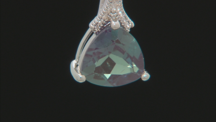 Color Change Lab Created Alexandrite Rhodium Over Sterling Silver Pendant With Chain 2.91ctw Video Thumbnail