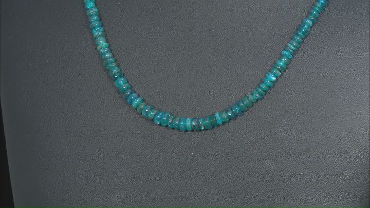 Blue neon apatite bead sterling silver necklace Video Thumbnail