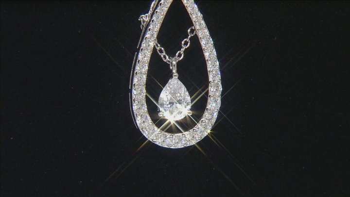 Cubic Zirconia Silver Pendant With Chain 3.70ctw (1.99ctw DEW) Video Thumbnail